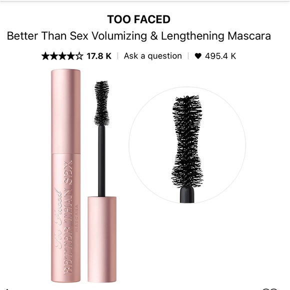 Pick 8/$50 Too Faced Better Than Sex Volumizing & Lengthening Mascara🆕de… - Picture 3 of 10